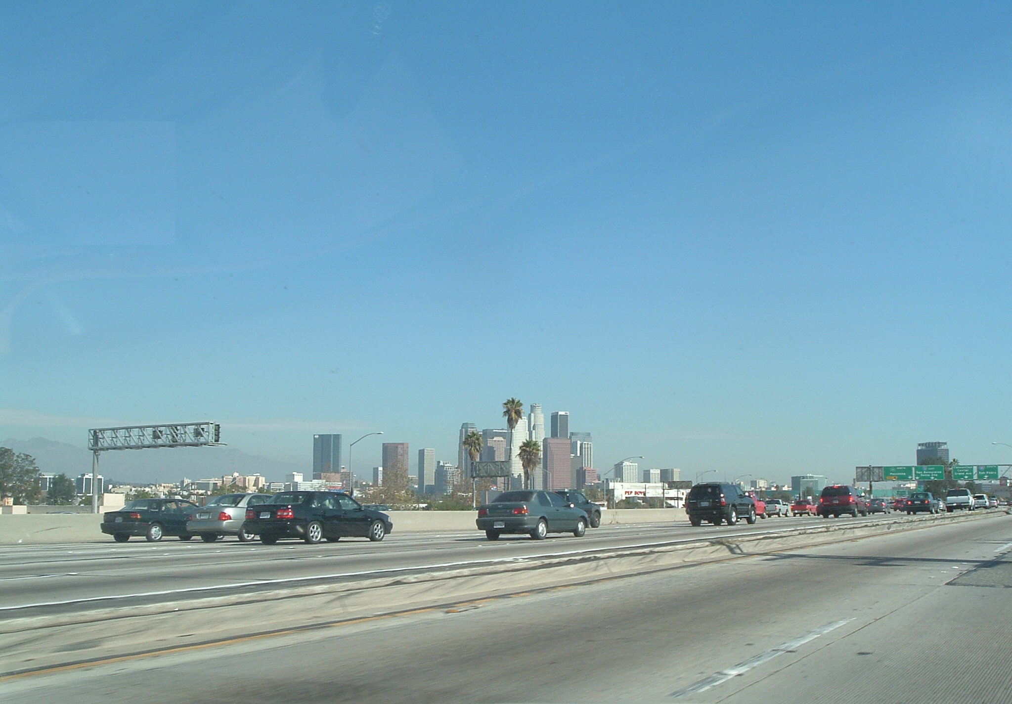 Downtown Los Angeles Skyline from 10 freeway